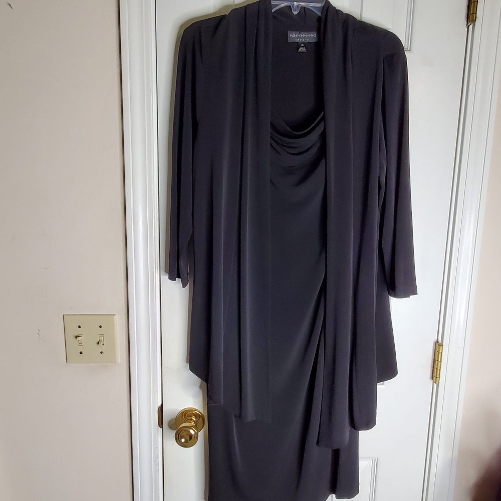 Connected Apparel 3/4 Black Dress - Size 10